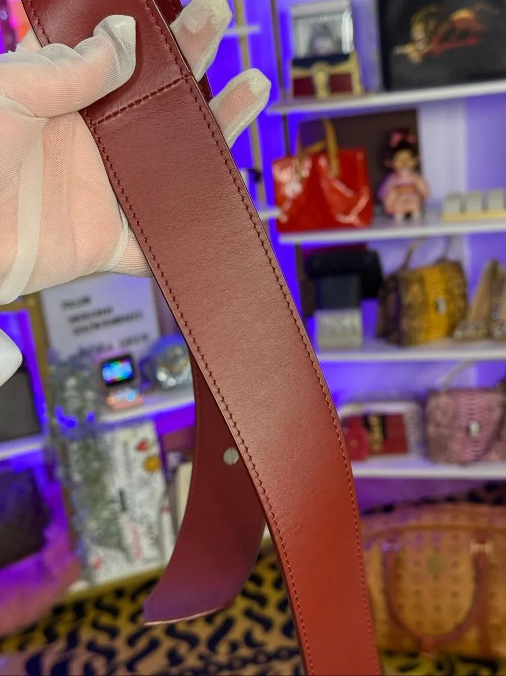 Louis Vuitton Wide 2014 Tie the Knot Burgundy Leather Women’s Belt 70/23 $595